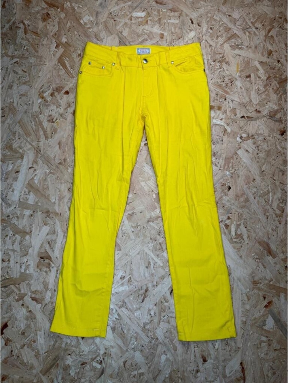 F&F Women Yellow Straight Leg Jeans Size 32 Waist Casual Denim Pants
